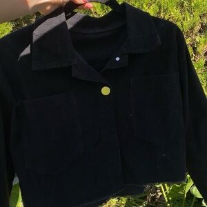 Black Corduroy Cropped Jacket